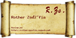 Rother Zsófia névjegykártya